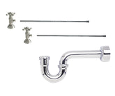 Lavatory Supply Kit - Brass Deluxe Cross Handle with 1/4 Turn Ceramic Disc Cartridge Valve (MT4004X-NL) - Angle, P-Trap 1-1/2"